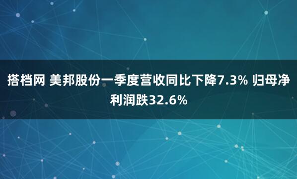 搭档网 美邦股份一季度营收同比下降7.3% 归母净利润跌32.6%