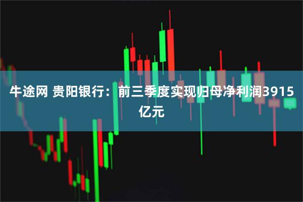 牛途网 贵阳银行：前三季度实现归母净利润3915亿元